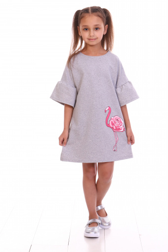 ПЛ130 Платье "Фламинго" (серый) - Фабрика «Милаша»