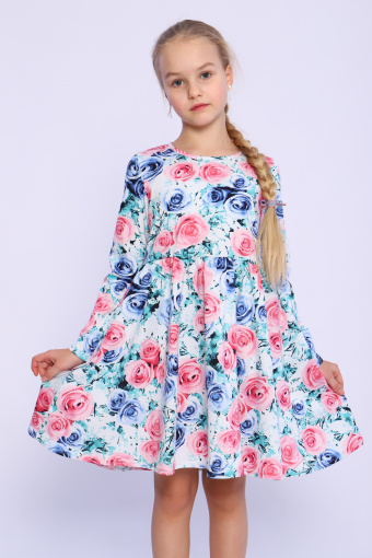 ПЛ163 Платье "Злата" 2 (синий; розовый) - Фабрика «Милаша»